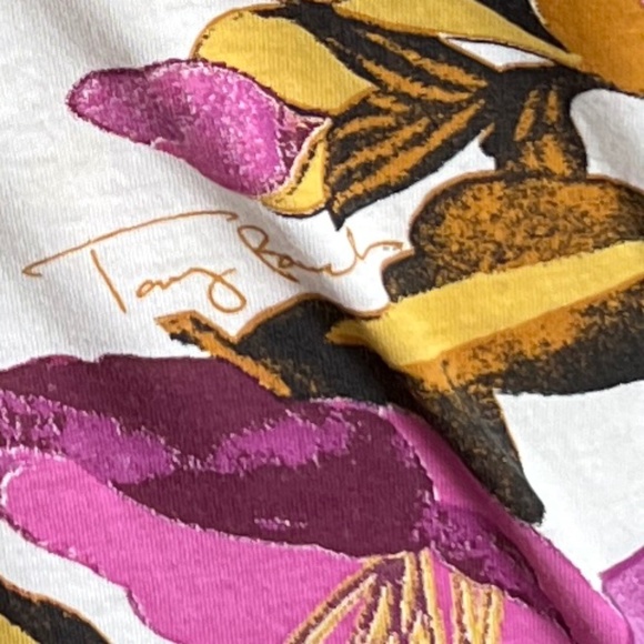 Tory Burch - Blue, Pink & Cream Floral Long Sleeve Shirt - Picture 6 of 9